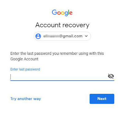 how to recover forgotten password for google account