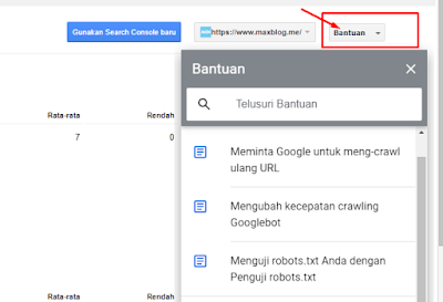 popup bantuan untuk mengubah kecepatan crawling google