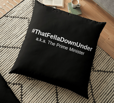 That Fella Down Under Floor Pillow by TET. Available on T-shirts and more...