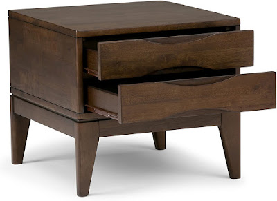 Hardwood Wide Square End Table Design