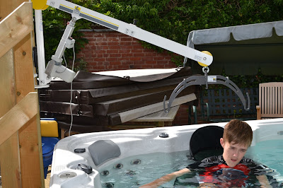 Handi-Move disabled access hoist for hot tubs.