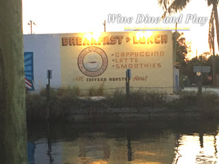 On the side of the building is a mural advertising the Perfect Cup restaurant on Matlacha, Florida