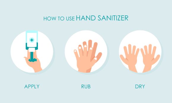 Flat Hand Sanitizer Gel Logo Concept