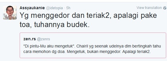 Dedengkot JIL Sebut Azan Pakai Toa Pertanda Tuhannya Budek