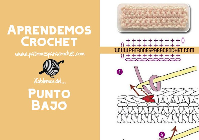 Puntos básicos de crochet: punto bajo