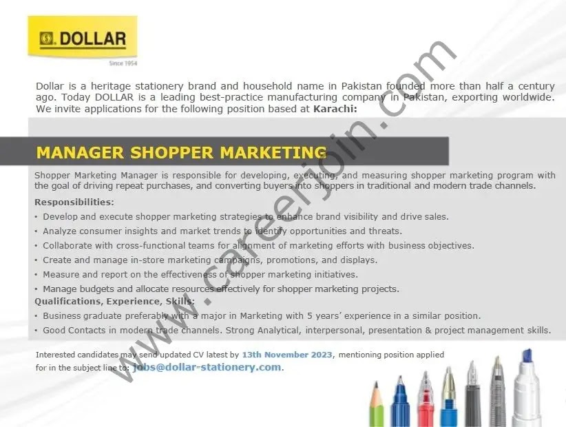 Jobs in Dollar Industries Pvt Ltd