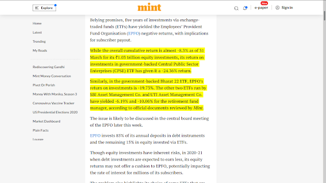 Screenshot of an article on Live Mint