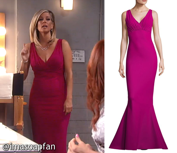 Carly Corinthos, Laura Wright, Pink Mermaid Gown, La Petite Robe di Chiara Boni, Nurses Ball, Fashion, GH General Hospital, Season 55, Episode 05/23/17