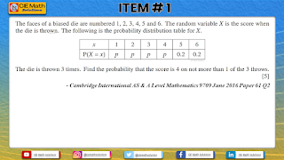 Cambridge AS and A level maths, 9709, probability and statistics, discrete random variables, expectation of random variables, variance of discrete random variables, random, permutation, combination, probability and sample space