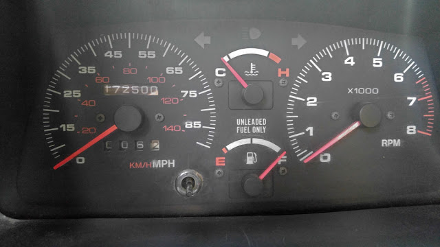 Teal Terror Gauges and Odometer