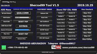 Sherzod99 Tool v1.5 Frp Tool Free Download