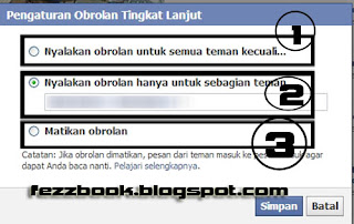 Cara Menghidupkan Chatting facebook Untuk Teman Tertentu saja 