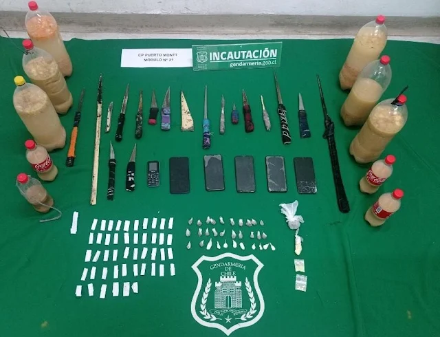 Gendarmería incauta armas blancas, celulares y drogas en nuevo allanamiento nacional