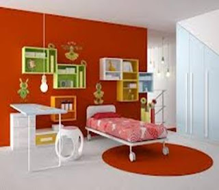 habitación naranja niño