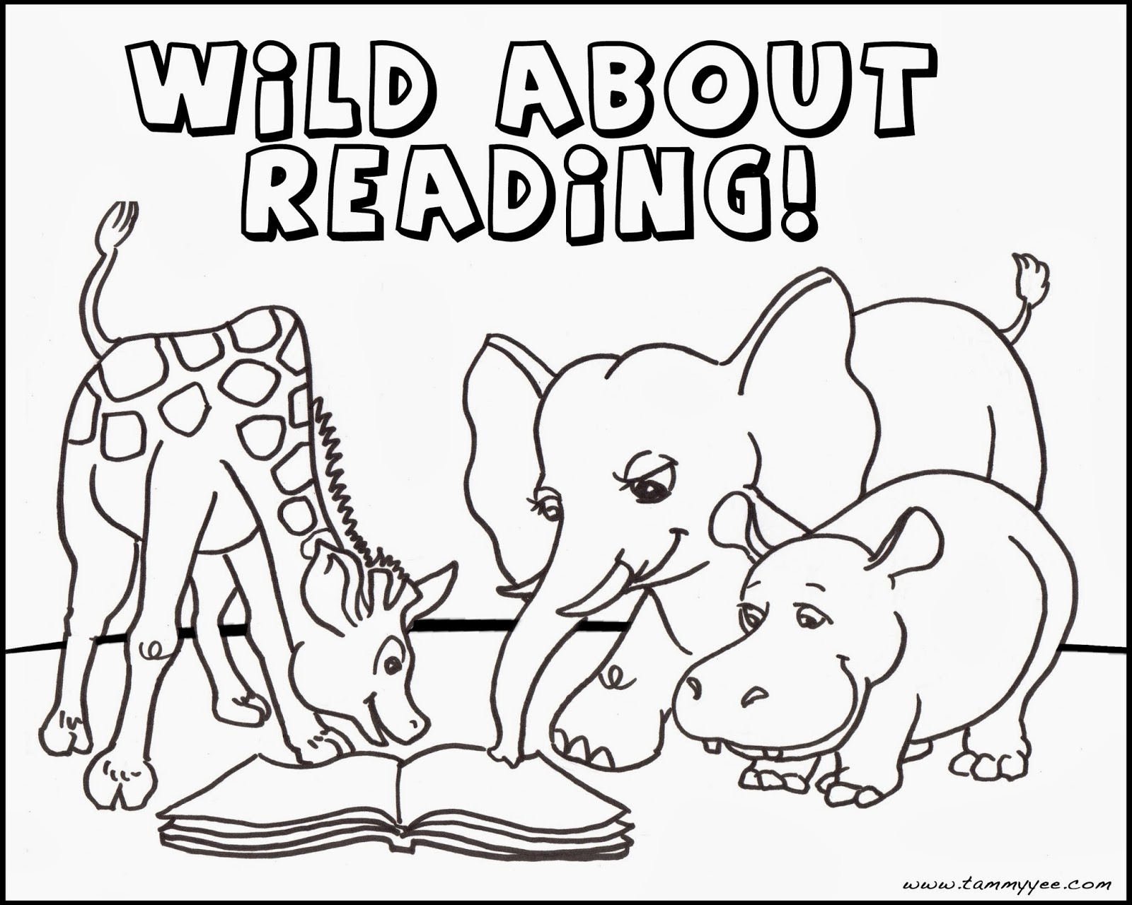 Wild About Books Coloring Pages 1