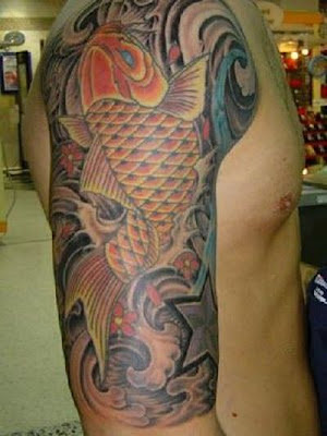 koi fish tattoo on sleeve