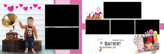 Birthday Photo Album 12x36 PSD Templates