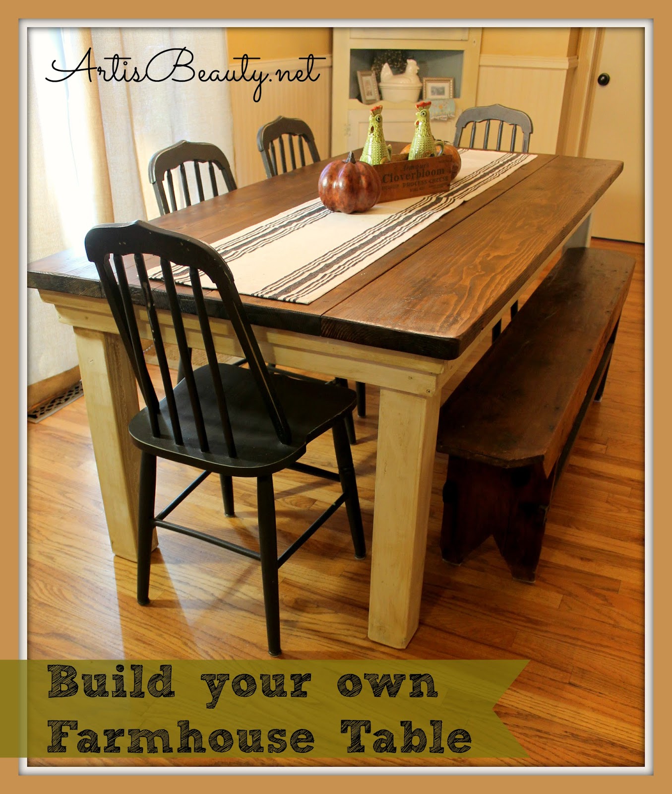 ART IS BEAUTY: How to build your own FarmHouse Table for under $100