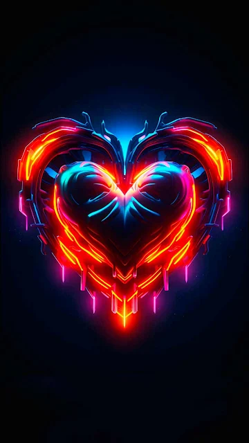 Neon 3D Heart iPhone Wallpaper 4K is a free high resolution image for Smartphone iPhone and mobile phone.