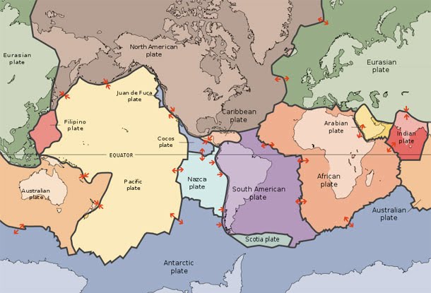 tectonics plates map. years that tectonic plates