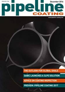 Pipeline Coating - December 2016 | ISSN 2053-7204 | TRUE PDF | Quadrimestrale | Professionisti | Tubazioni | Materie Plastiche | Chimica | Tecnologia
Pipeline Coating is a quarterly magazine written exclusively for the global steel pipe coating supply chain.
Pipeline Coating offers:
- Comprehensive global coverage
- Targeted editorial content
- In-depth market knowledge
- Highly competitive advertisement rates
- An effective and efficient route to market