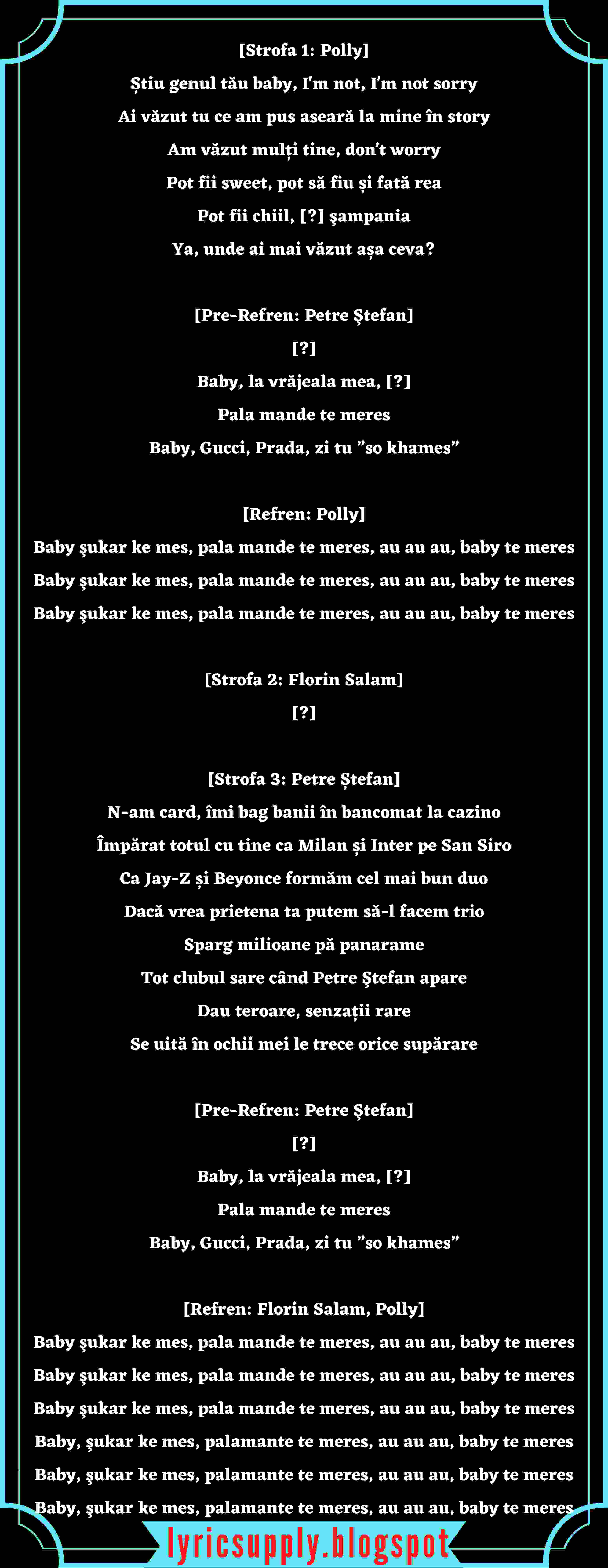 Te Meres English Lyrics Polly Florin Petre S
