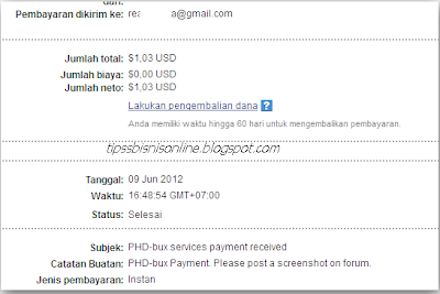 Bukti Pembayaran Dari PTC Phd-bux