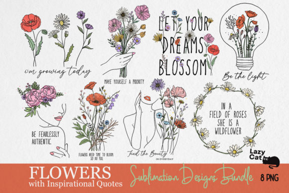 Design Free Flower Sublimation Design Bundle Commercial license is always included