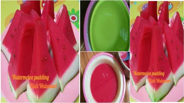 Resep Membuat Puding Semangka (Semangka KW Dari Agar-Agar) by Diah Wulansari