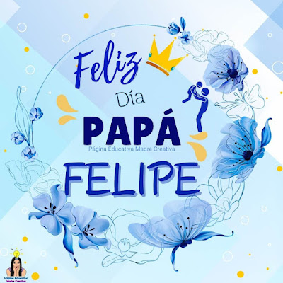 Solapín Feliz Día del Padre - Nombre Felipe para imprimir gratis