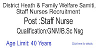 Staff Nurse jobs- Age Limit  40 Years