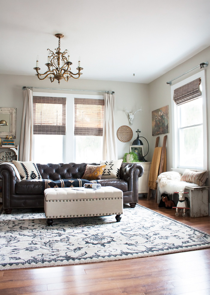 Living Room Redo with a New Leather Sofa