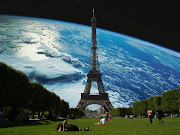 Se ha superpuesto la Torre Eiffel a una imagen de la Tierra utilizando la . (torre eiffel copia)