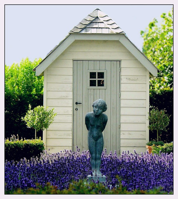 Picture of Lavender surrounding Statue
