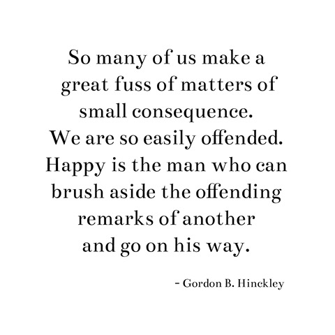 brush aside offending remarks -- hinckley