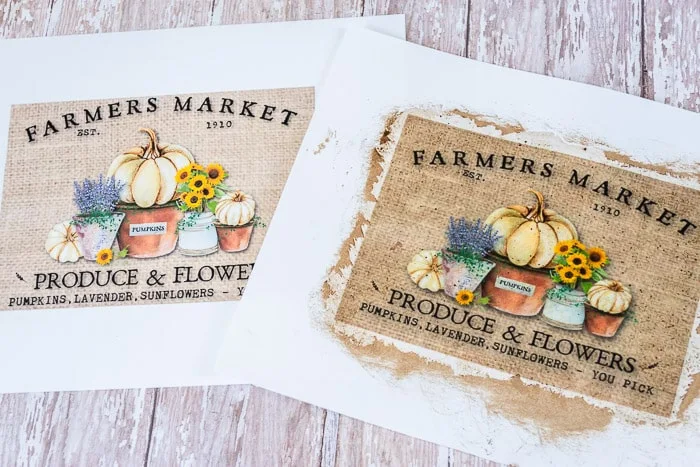 fall printable oil painting before and after