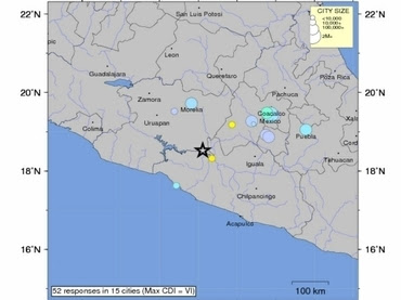 Sismo de mediana intensidad sacude centro de México, 01 de Mayo de 2012