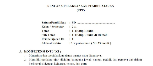 RPP Kurikulum 2013 Kelas 2 SD Revisi 2017 