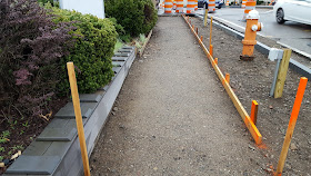 new curbing in advance of the new sidewalks being installed downtown