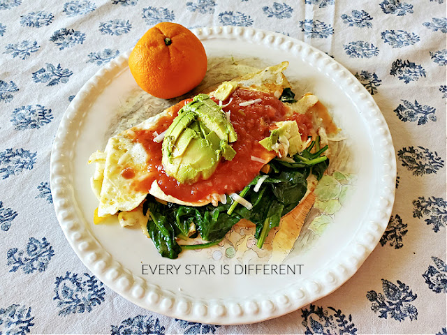 A Vegetable Egg White Omelet for Breakfast