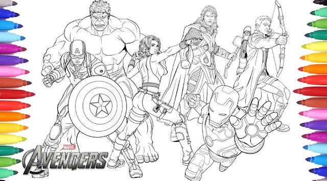 Gambar Mewarnai Avengers Marvel