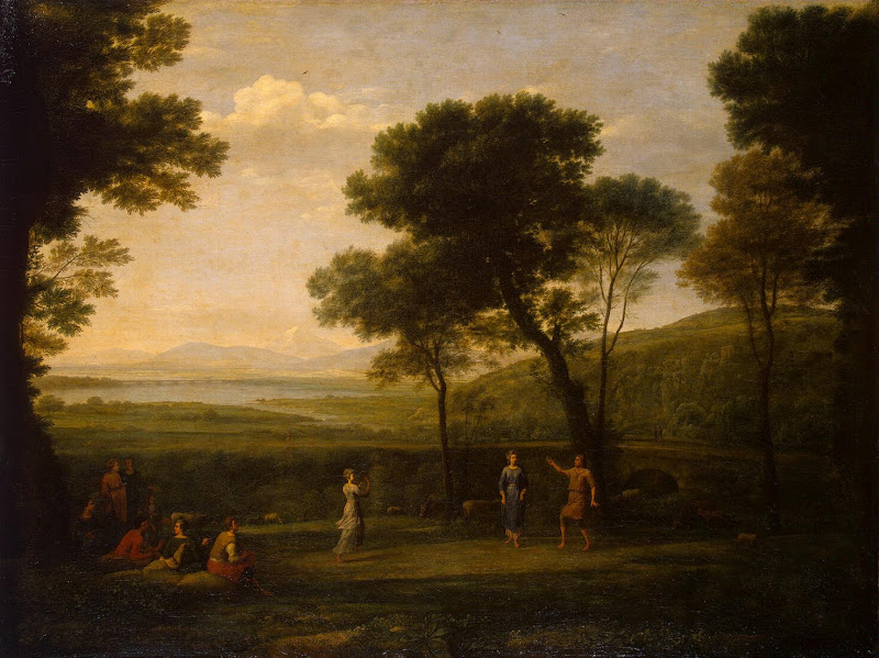 Landscape with Dancing Figures by Claude Gellee - Landscape Paintings from Hermitage Museum