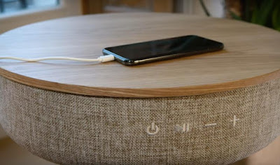 Victrola Table Is AWESOME Bluetooth Speaker Table With Dual USB Ports
