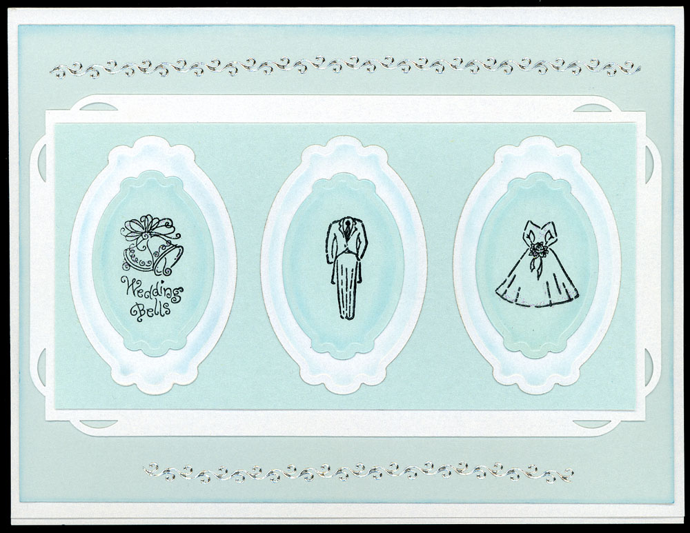 Wedding Card Using Spellbinders Frames Rubber Stamps