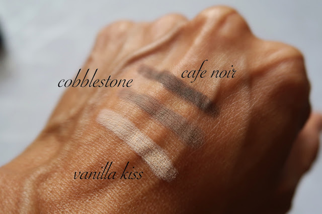 Laura Mercier Caviar Stick Eyeshadow Mattes in Cobblestone, Vanilla Kiss, Cafe Noir Review, Photos, Swatches