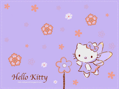 Hello Kitty Glitter Wallpaper. Hello Kitty-Violet Wallpeper