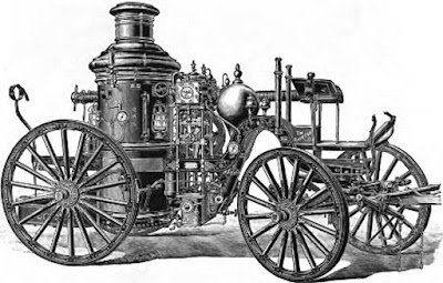 Wóz strażacki z pompą parową to jeden z przełomowych wynalazków w historii straży pożarnej