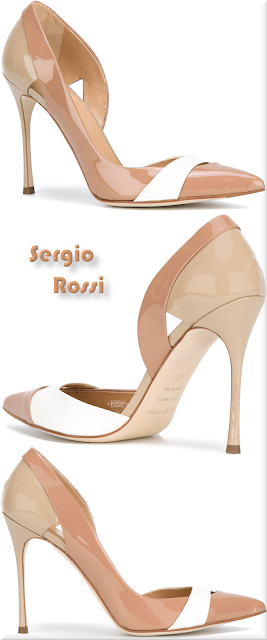 ♦Sergio Rossi brown and white slip-on high heel pumps #sergiorossi #shoes #brown #pantone #brilliantluxury