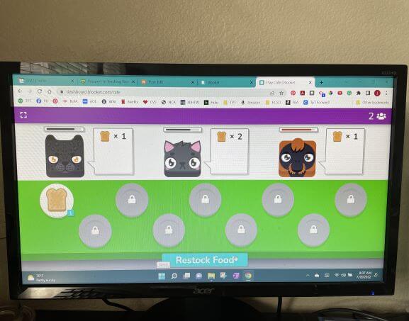 Blooket website used to practice multiplication facts