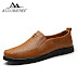 ALCUBIEREE Men Casual Shoes Leather Slip-on Breather brand Men Shoes High Quality Comfortable Summer Sapato Masculino